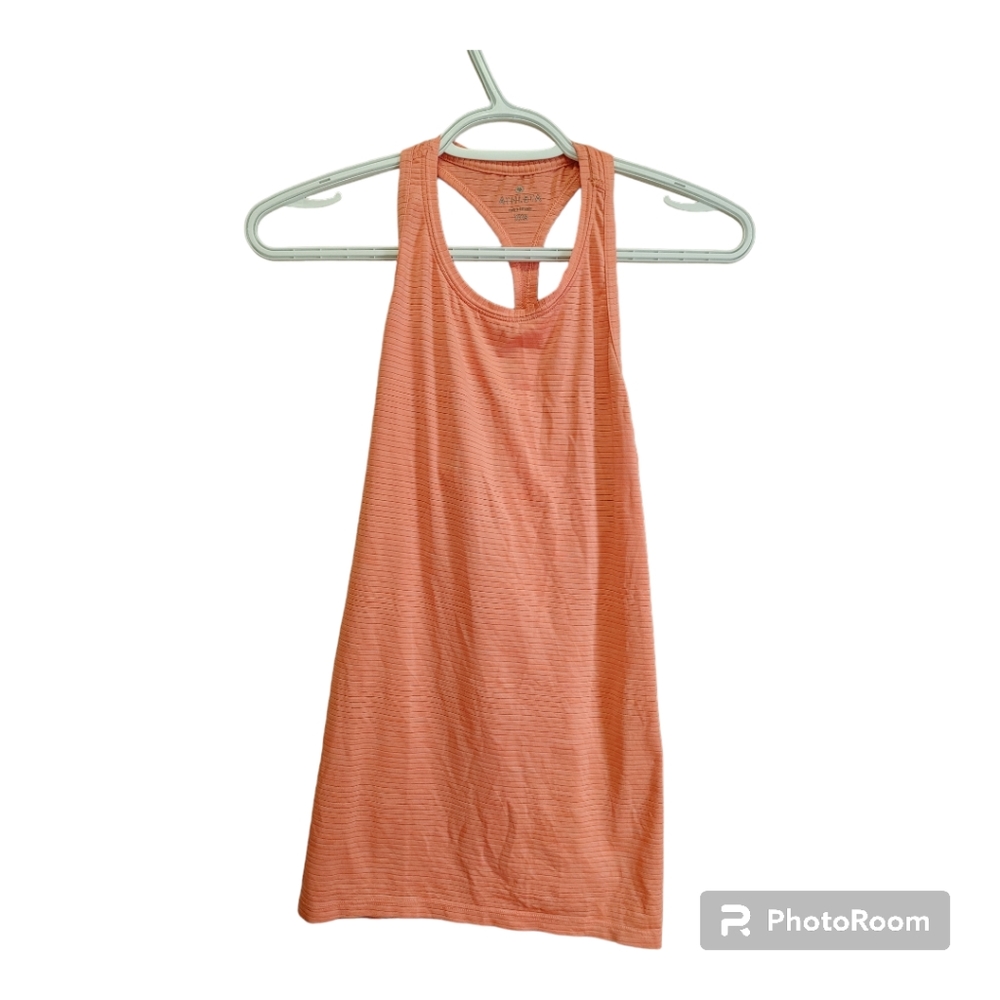 ATHLETA Orange Shadow Stripe Racer Back Tank Top Size XXS